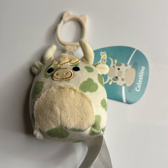 NWT Squishmallow Spotted Highland Cow 3.5” Clip - Picture 1 of 3